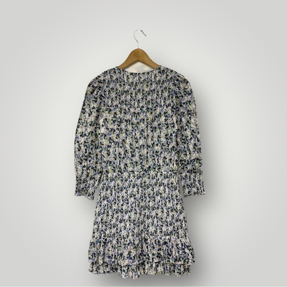 VERONICA BEARD Darrah Smocked Floral Mini Dress Sz 2 - Picture 7 of 16